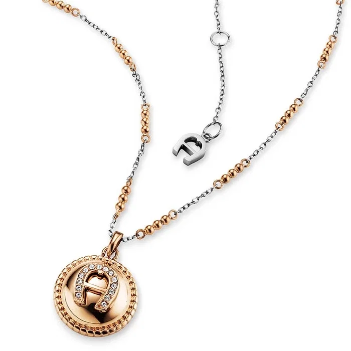 Aigner Carisa Short Necklace Rose Gold and Silver Women