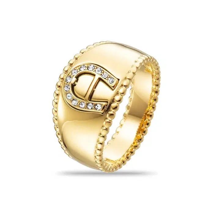 Aigner Carisa Ring Gold with Crystal Women size 54
