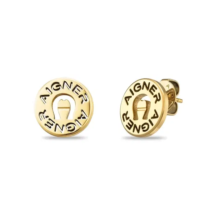 Aigner Mira Earrings for Women Gold Logo Stud Earrings
