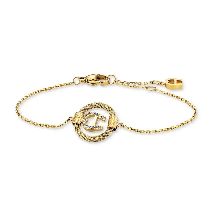 Aigner Cirena Bracelet for Women Gold Crystal Logo Bracelet