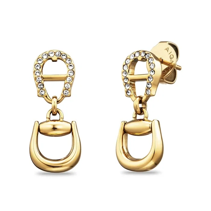 Aigner Sella Earrings for Women Gold Crystal Drop Earrings