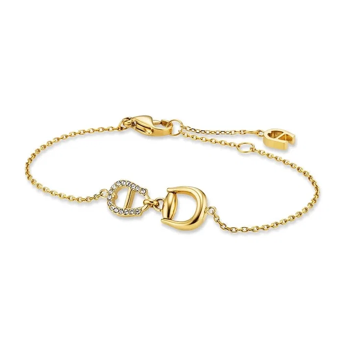Aigner Sella Bracelet for Women Gold Crystal Chain Bracelet