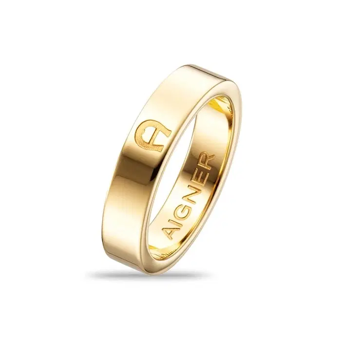 Aigner Classic Ring for Women Gold Logo size 56