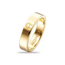 Aigner Classic Ring for Women Gold Logo size 56