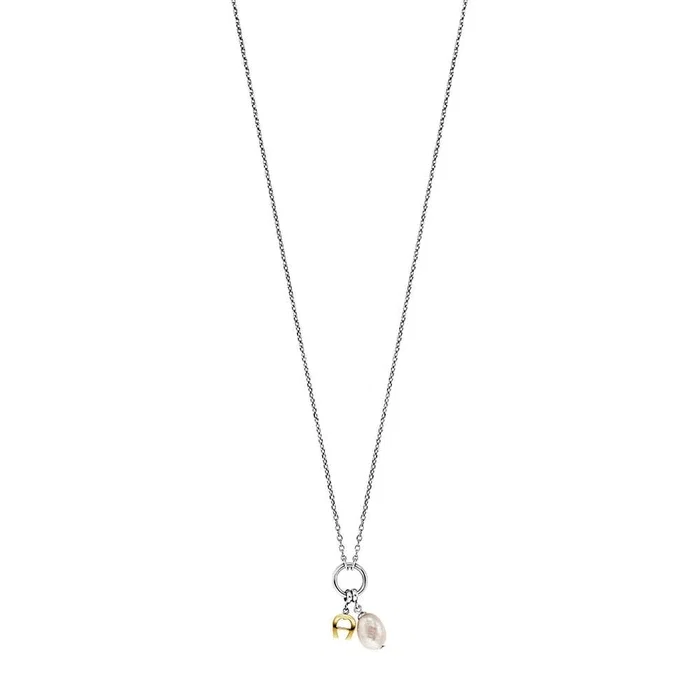Aigner FILOMENA Short Necklace for Women Silver Tone with Pearl 