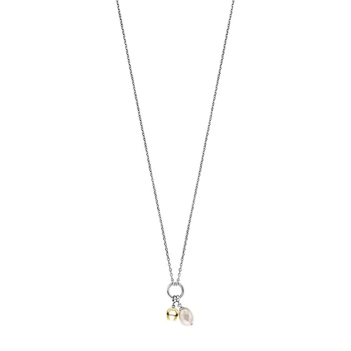 Aigner FILOMENA Short Necklace for Women Silver Tone with Pearl 