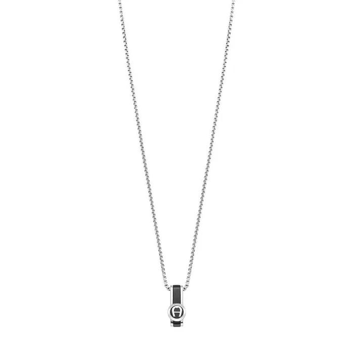 Aigner Etro Necklace for Men in Steel Silver & Black
