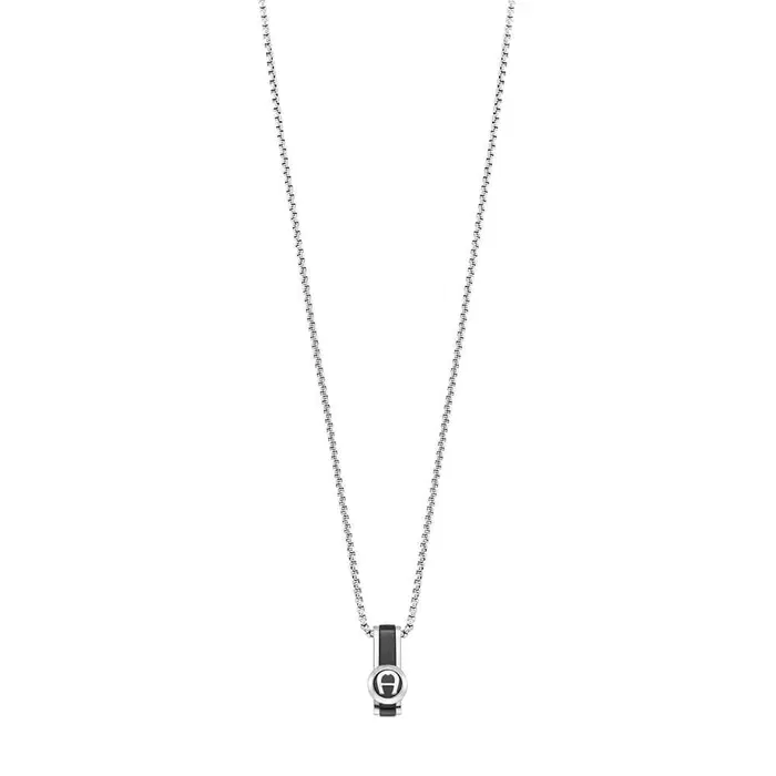 Aigner Etro Necklace for Men in Steel Silver & Black