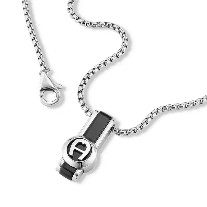 Aigner Etro Necklace for Men in Steel Silver & Black