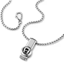 قلادة اجنر اترو للرجال من الفولاذ المقاوم للصدأ الفضي