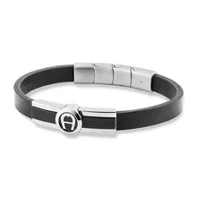 سوار اترو من اجنر للرجال فضى مع جلد اسود