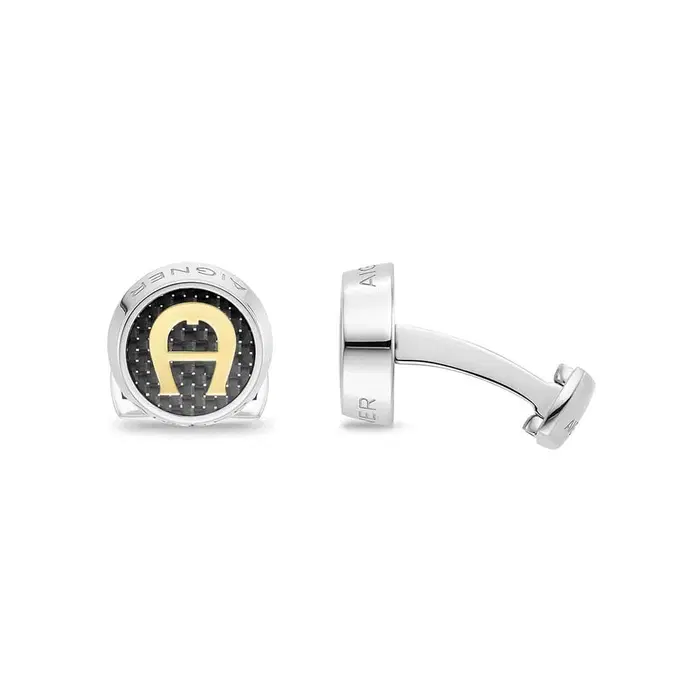 Aigner Tondo Silver and Gold Cufflinks for Men