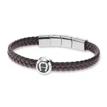 سوار توندو من اجنر للرجال جلد بنى 