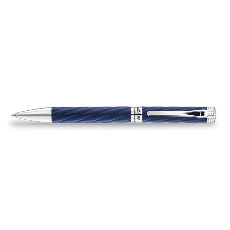 Aigner A Logo ballpoint pen for gent matte blue , Silver