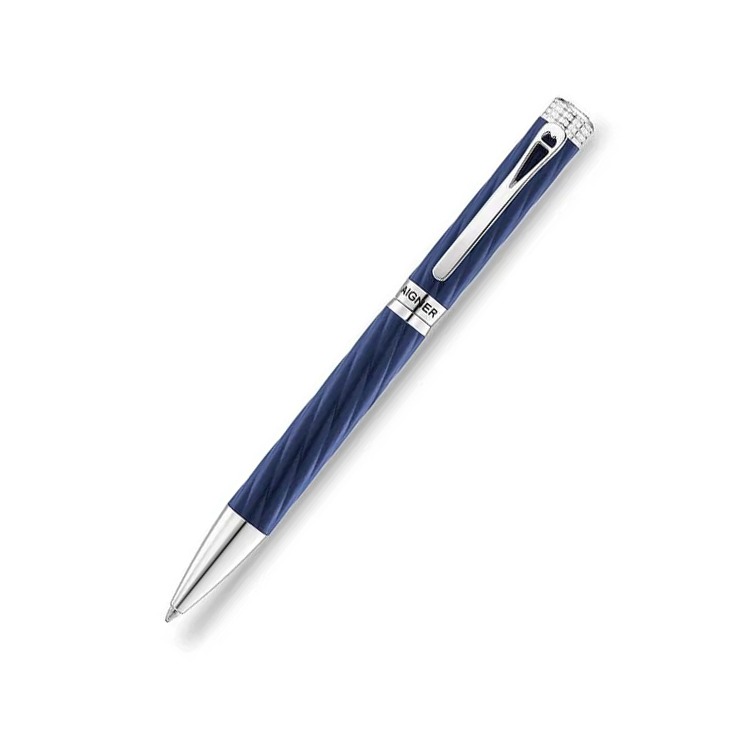 Aigner A Logo ballpoint pen for gent matte blue , Silver