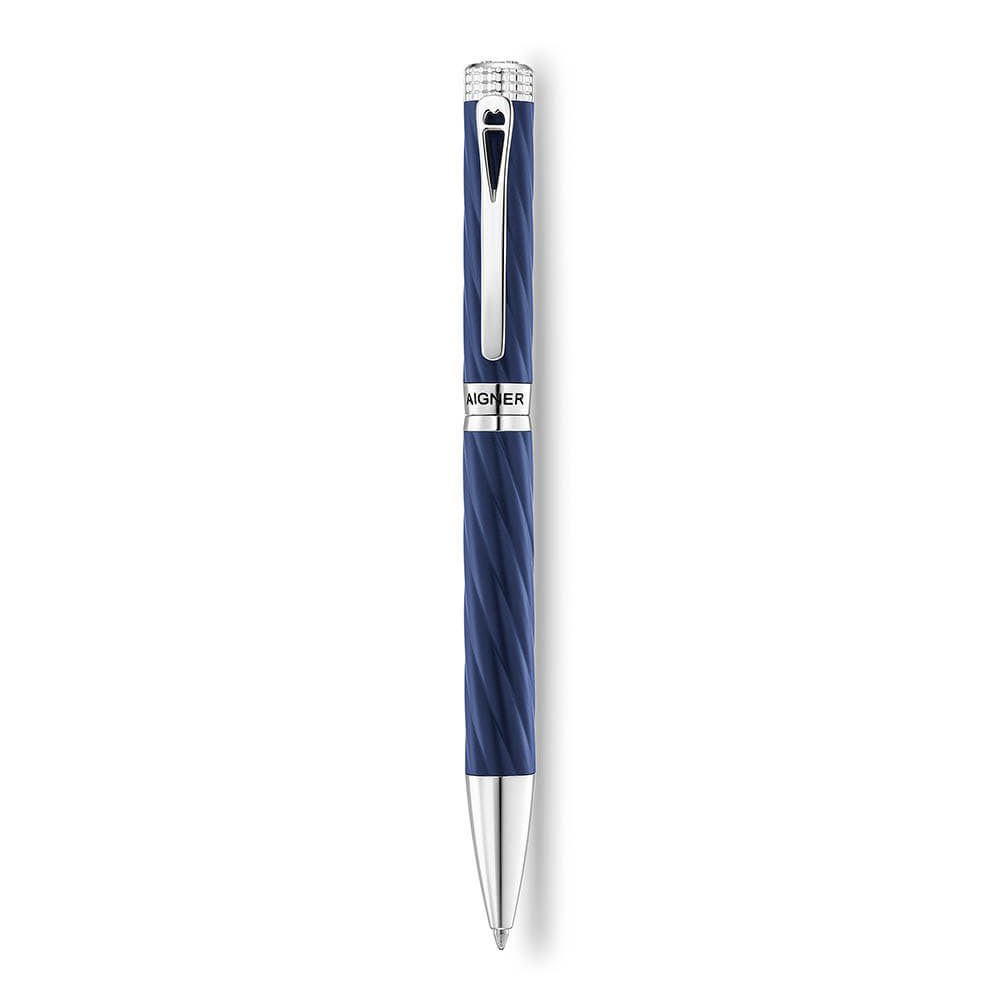 Aigner A Logo ballpoint pen for gent matte blue , Silver 
