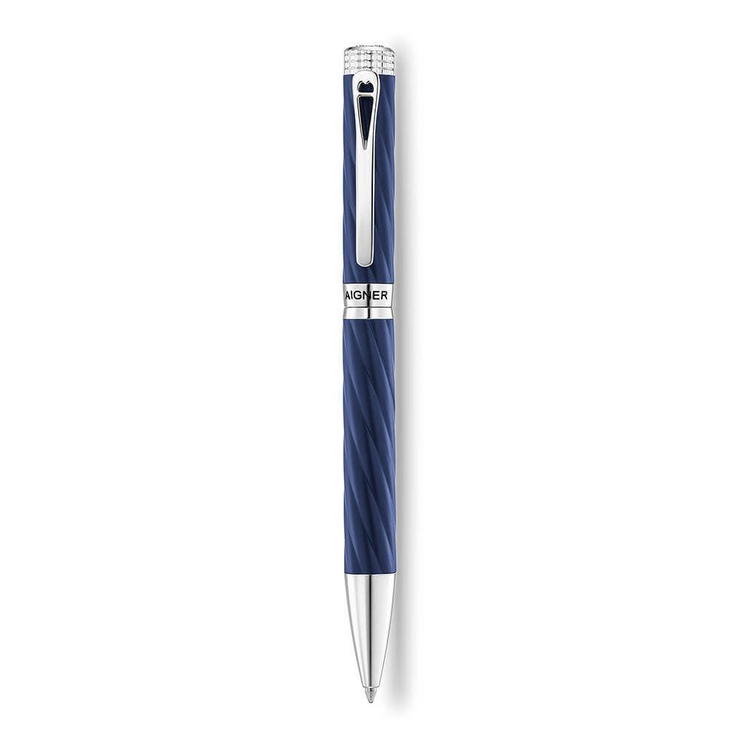 Aigner A Logo ballpoint pen for gent matte blue , Silver 