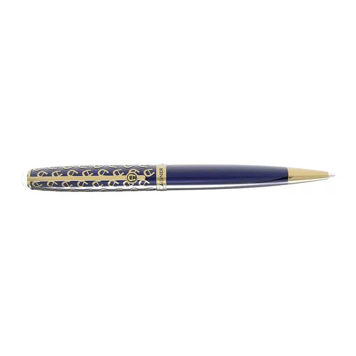 Aigner Blue and Gold Monogram Men Ballpoint Pen 