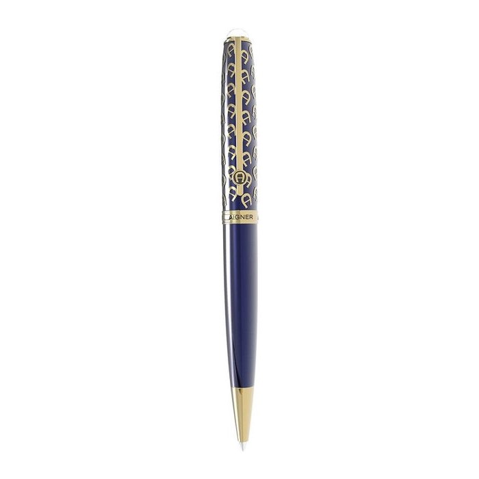 Aigner Blue and Gold Monogram Men Ballpoint Pen