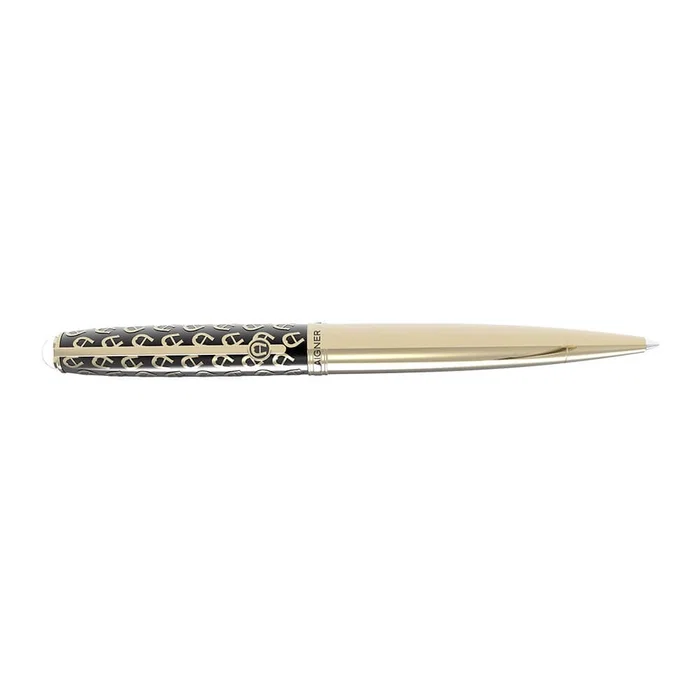 Aigner Black and Gold Monogram - Ballpoint Pen
