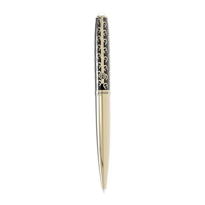 Aigner Black and Gold Monogram - Ballpoint Pen