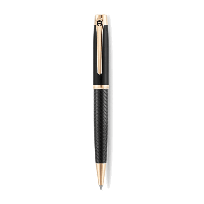 Aigner Albano Ballpoint Pen Black & Rose Gold