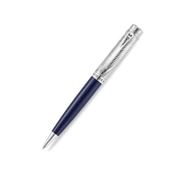 Aigner Borgea Silver & Blue Ballpoint Pen for Men