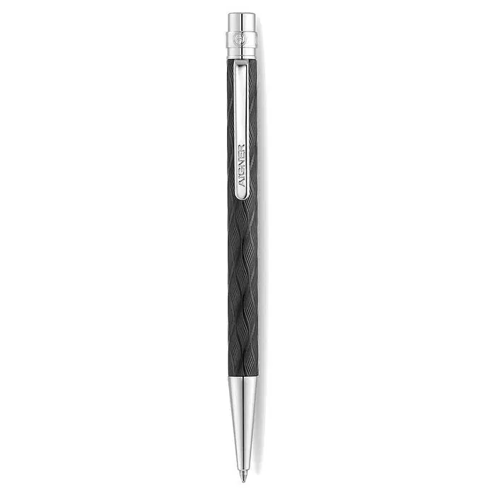 Aigner Antonio Ballpoint Pen for Men leather Black & Silver
