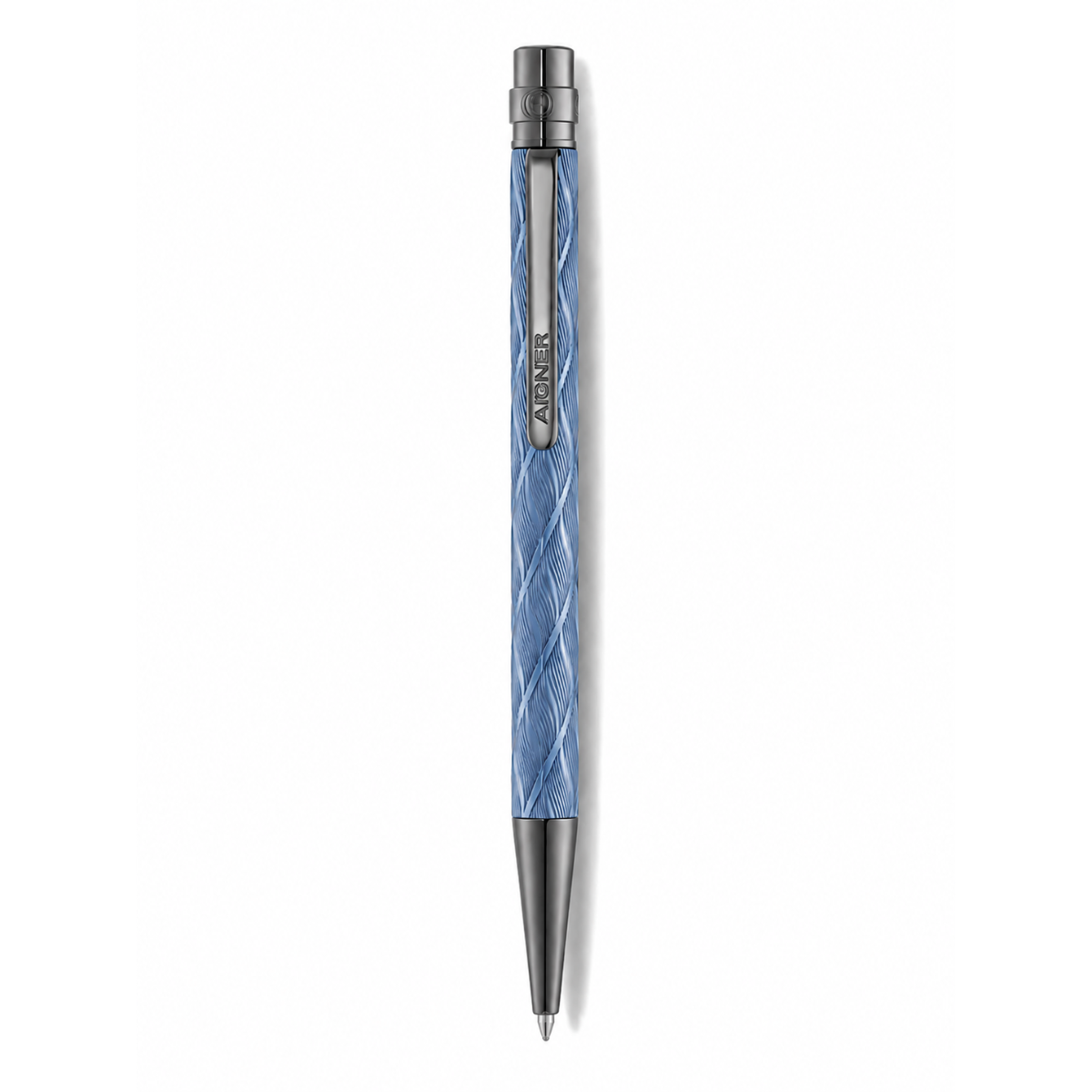 Aigner Antonio Ballpoint Pen for Men Light Blue & Gunmetal