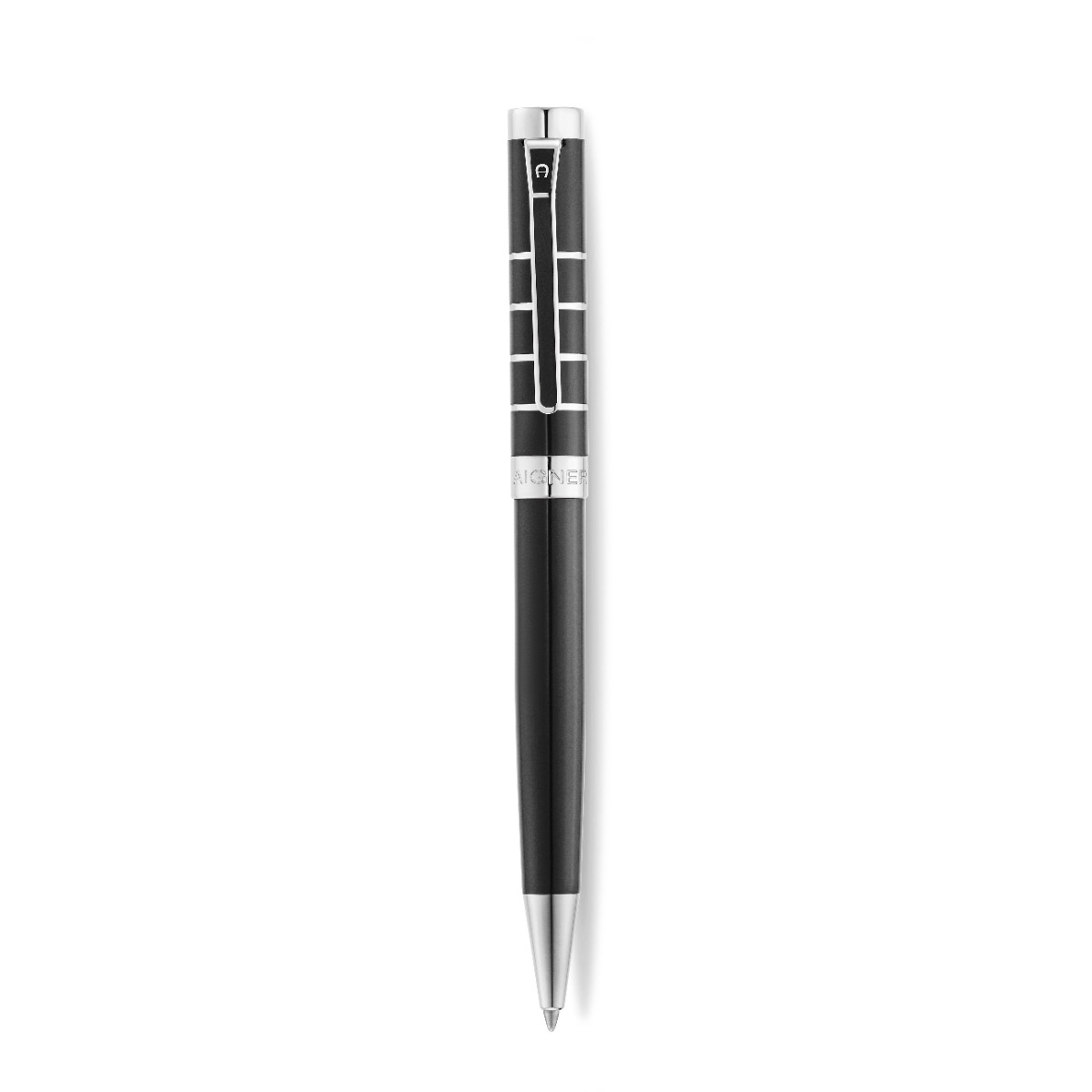 Aigner Black & Silver Ballpoint Pen For Men