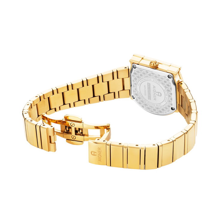Aigner MATERA ladies diamond watch steel gold , Green
