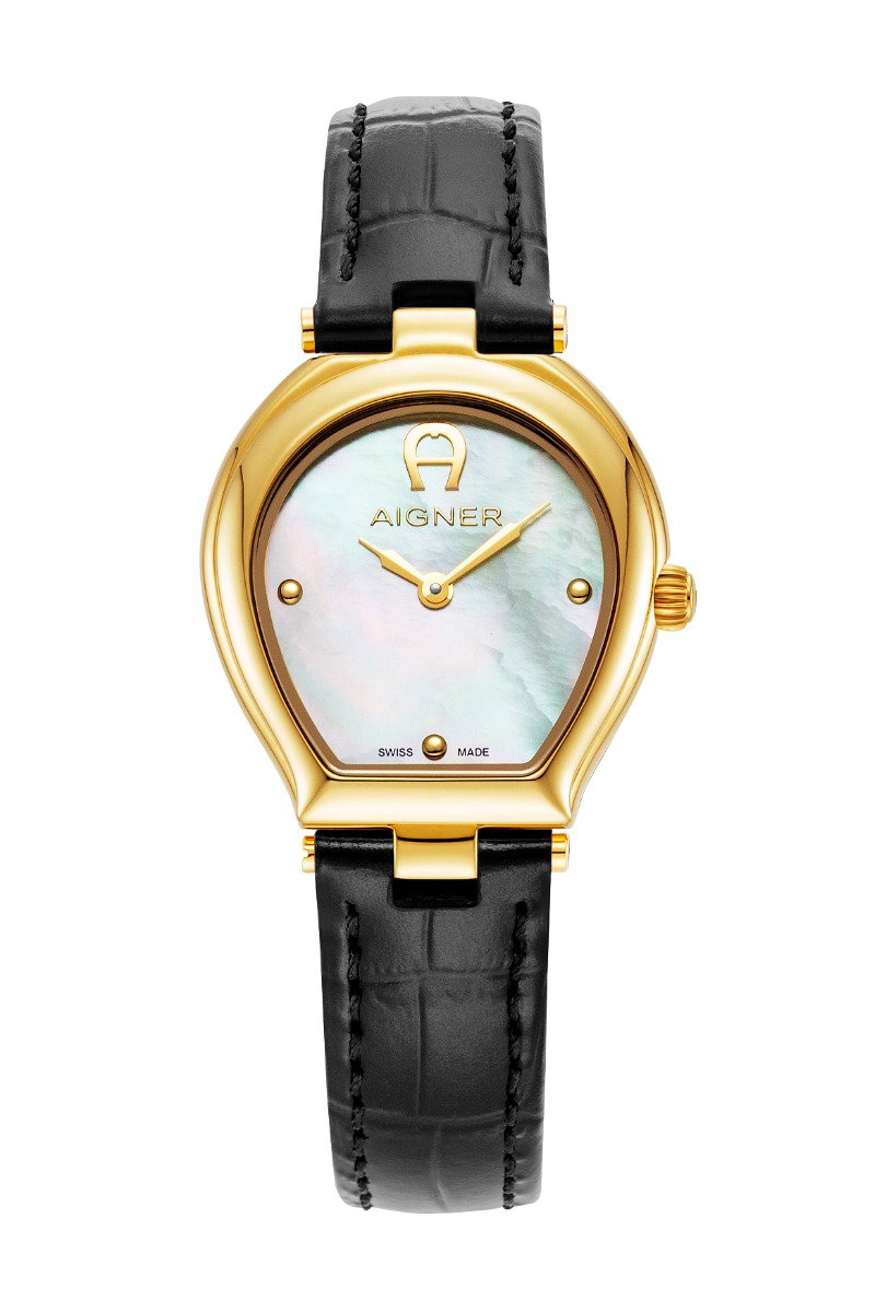 Aigner TRANI watch for women with black leather 
