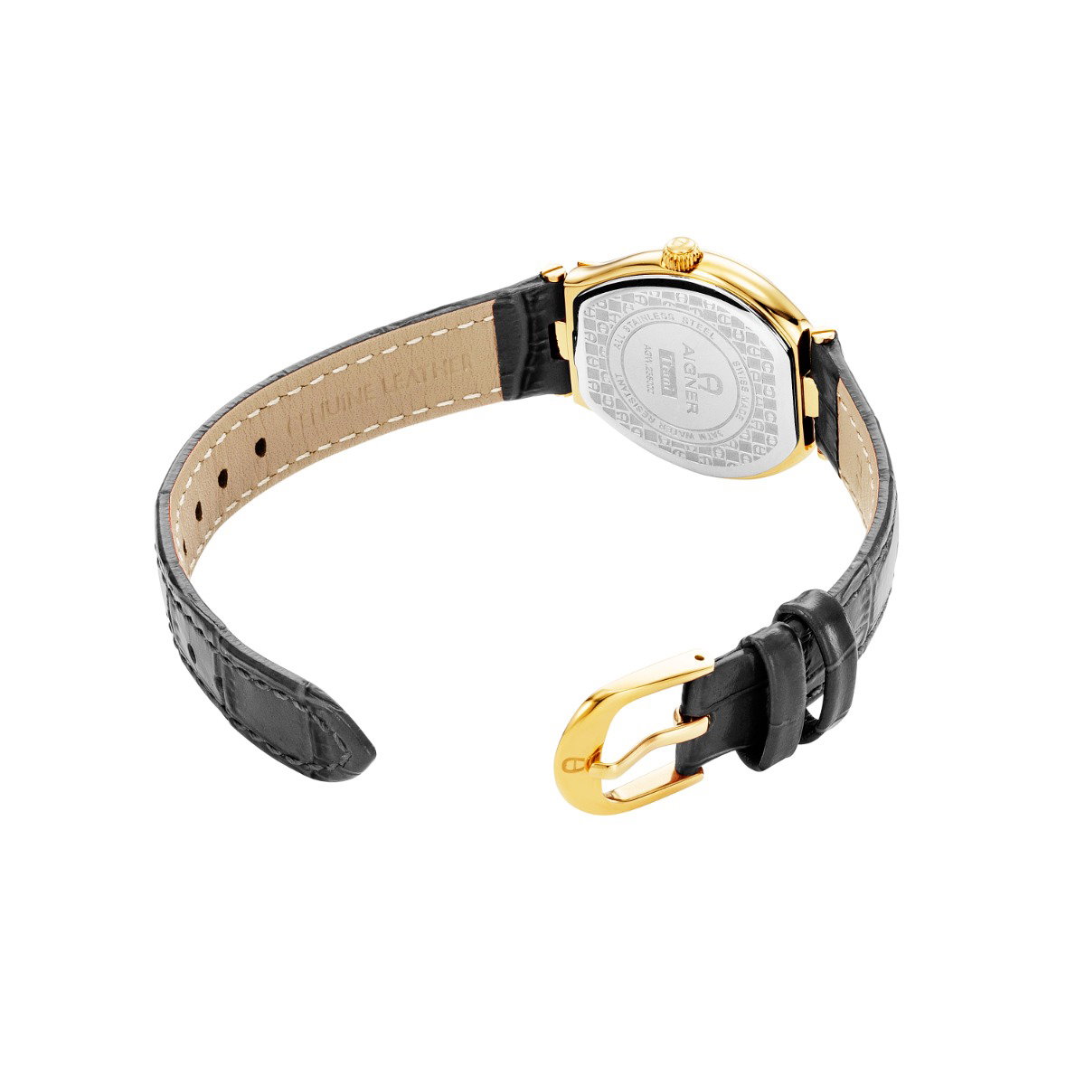 Aigner TRANI watch for women with black leather 