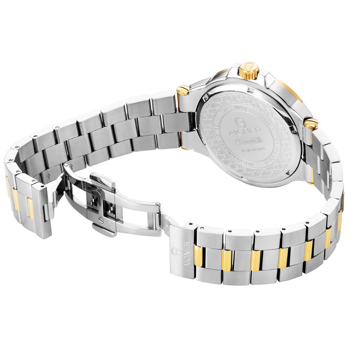 Aigner Trieste 2 men watch steel gold , Silver