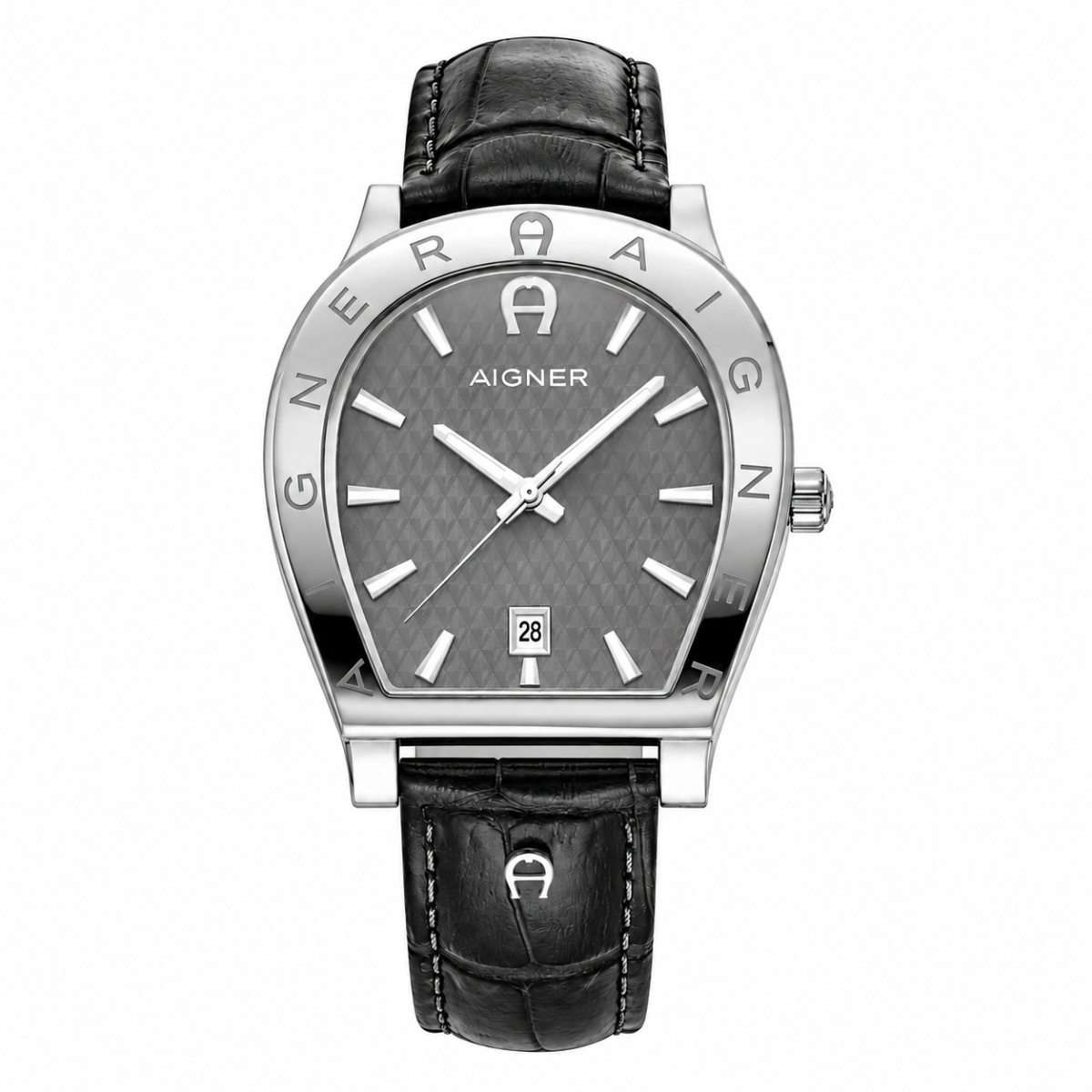 Aigner Chieti Men's Grey Dial Black Leather Watch