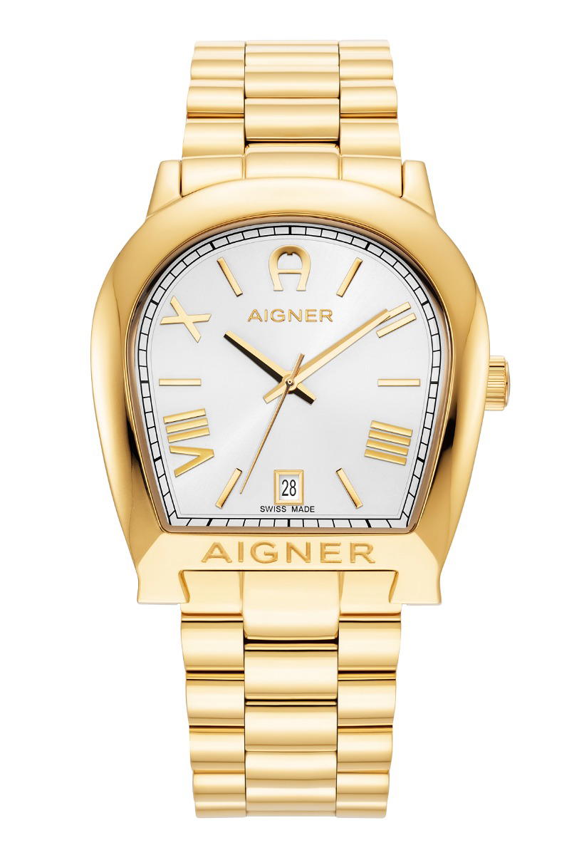 Aigner ROVIGO men watch stainless steel gold with white
