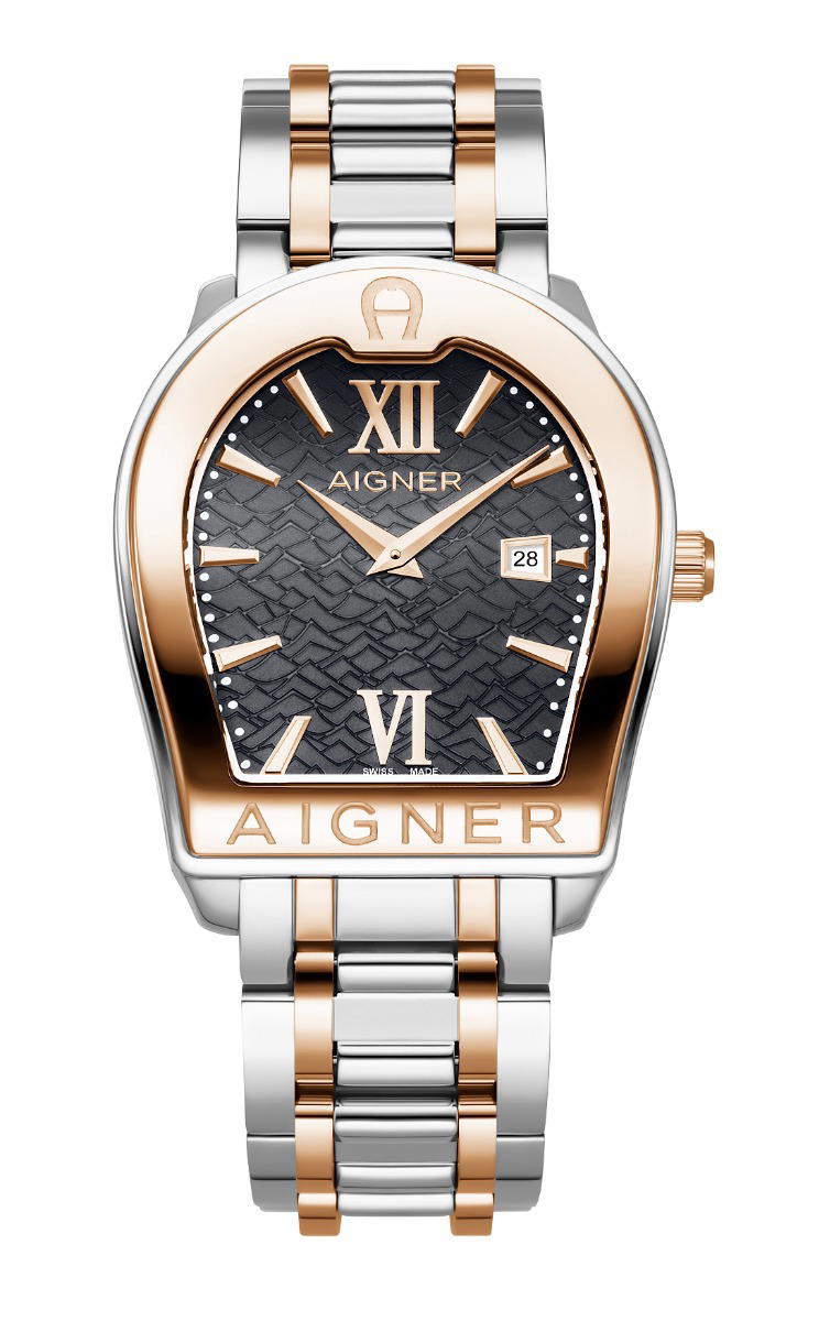 Aigner VERONA DUE men watch steel grey , Rose gold