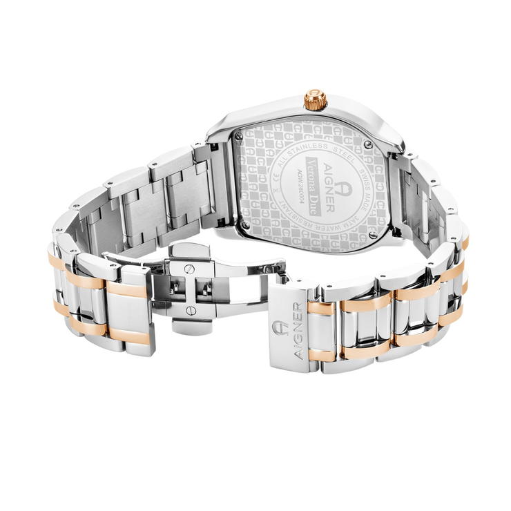 Aigner VERONA DUE men watch steel grey , Rose gold