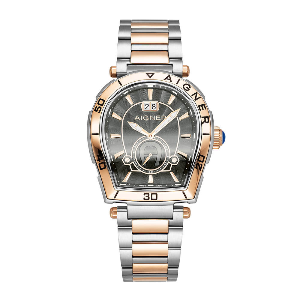 Aigne TRAPANI men watch steel black , Rose gold