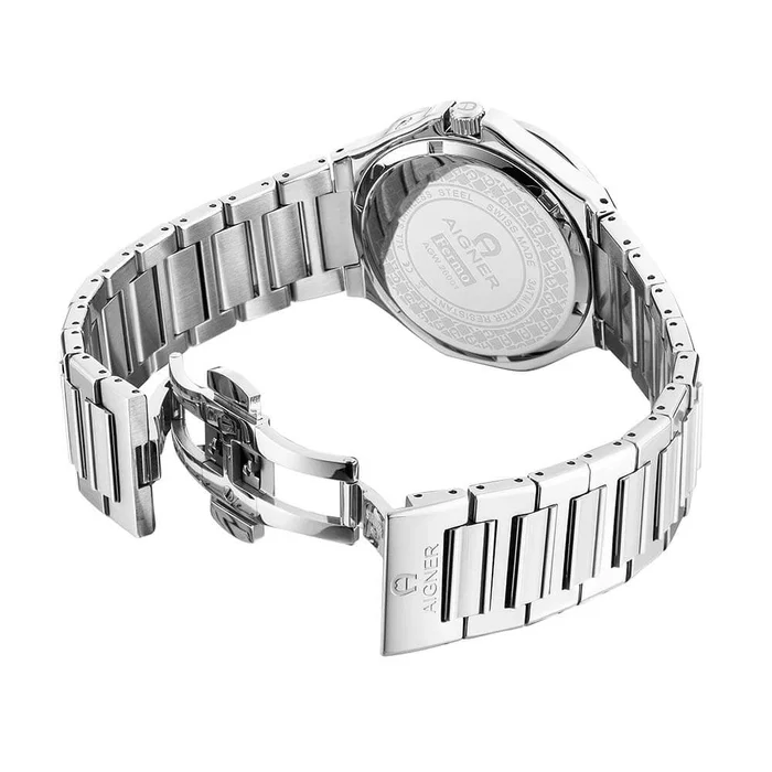 Aigner FERMO Men's Watch – Steel Bracelet & Black Dial