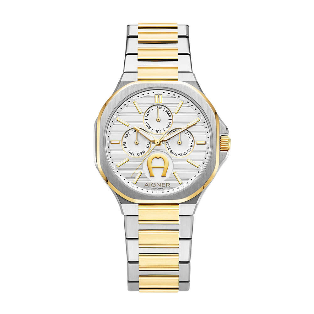 Aigner FERMO watch for men stainless steel silver , Gold