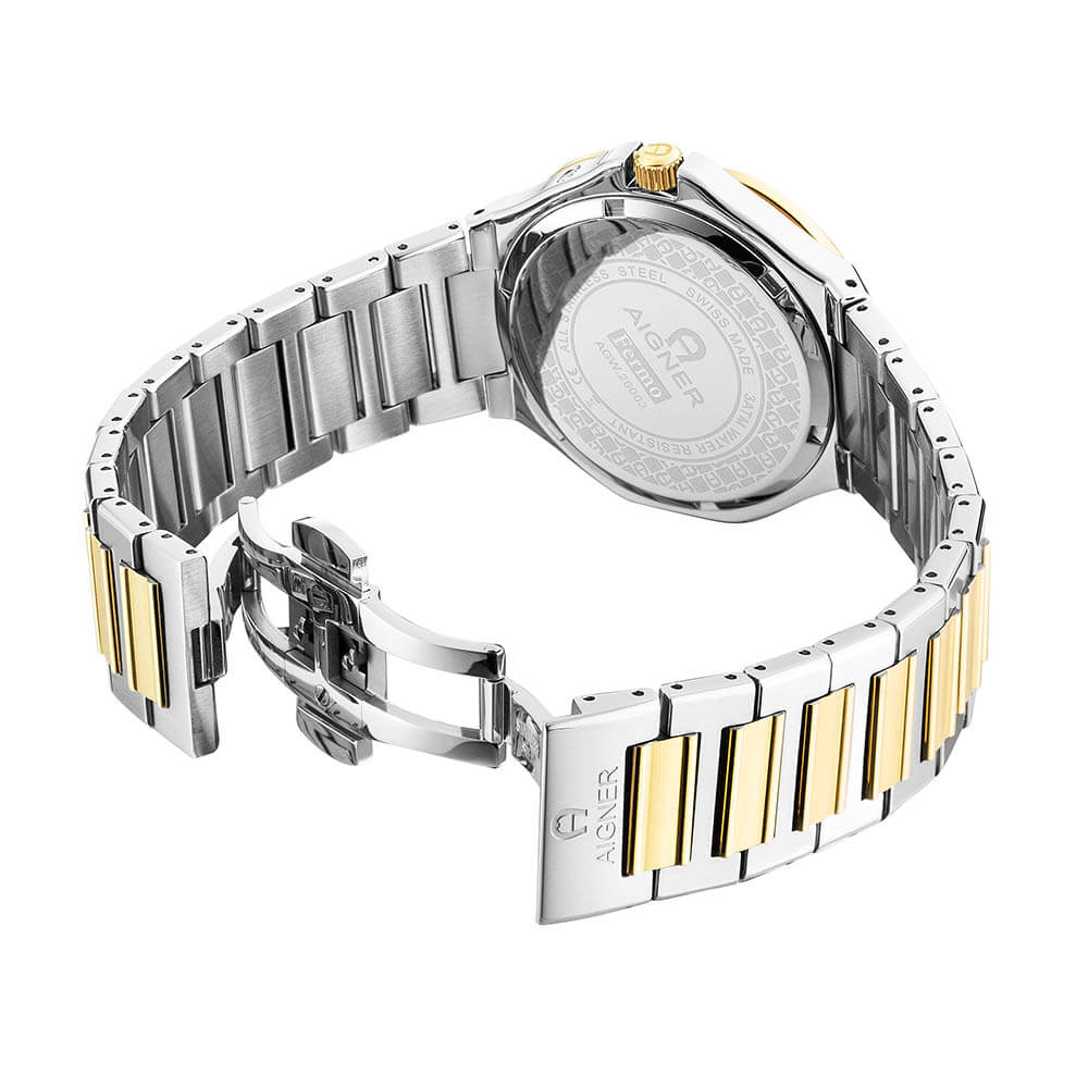 Aigner FERMO watch for men stainless steel silver , Gold