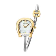 ساعة يد اجنر فلورا النسائية بلونين ومينا لؤلؤي