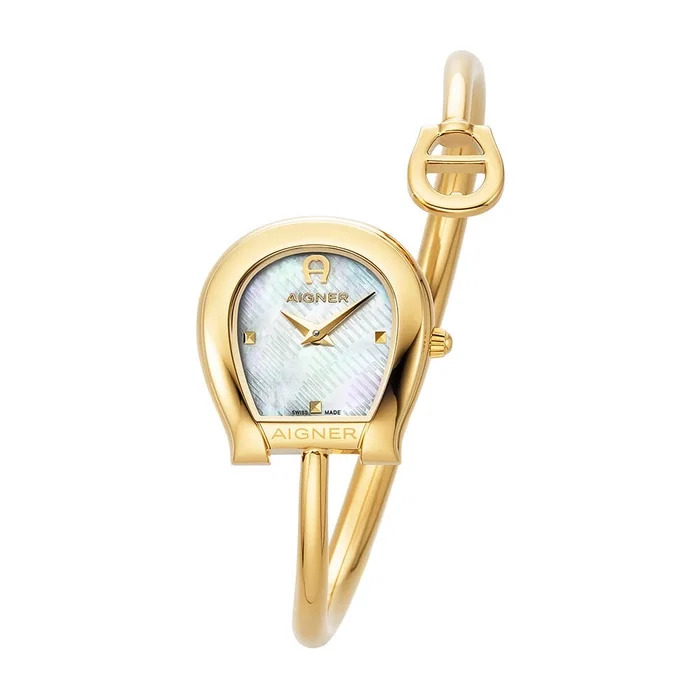 Aigner Flora Ladies' Gold Bangle Watch & Mother-of-Pearl