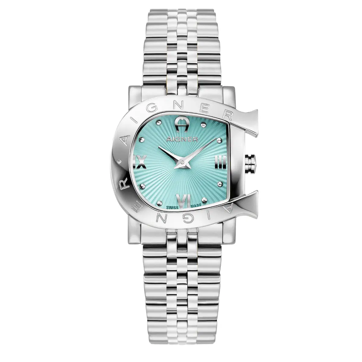 Aigner Massa Meno Ladies Silver Watch with Tiffany Blue Dial