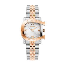 ساعة اجنر ماسا مينو نسائية ثنائية اللون بميناء فضي