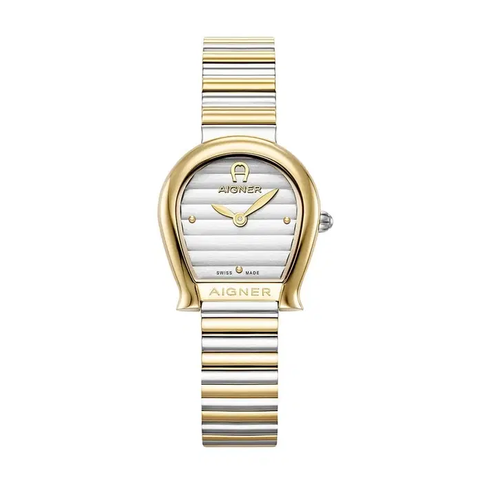 ساعة اجنر ايزرنيا نسائية بسوار ستانلس ستيل ثنائي اللون