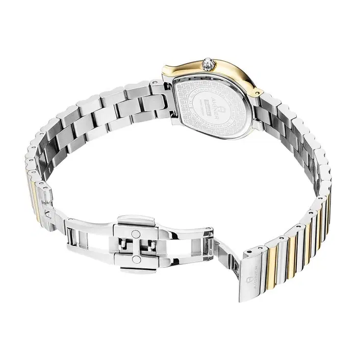 ساعة اجنر ايزرنيا نسائية بسوار ستانلس ستيل ثنائي اللون