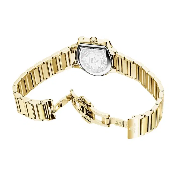 ساعة اجنر لودي نسائية ستانلس ستيل ذهبي