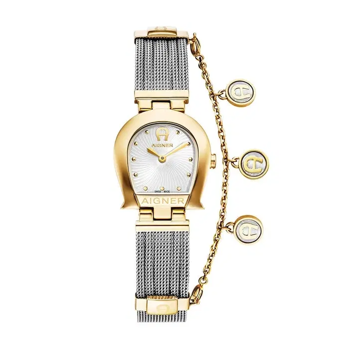 ساعة اجنر كريمونا مينو نسائية ثنائية اللون